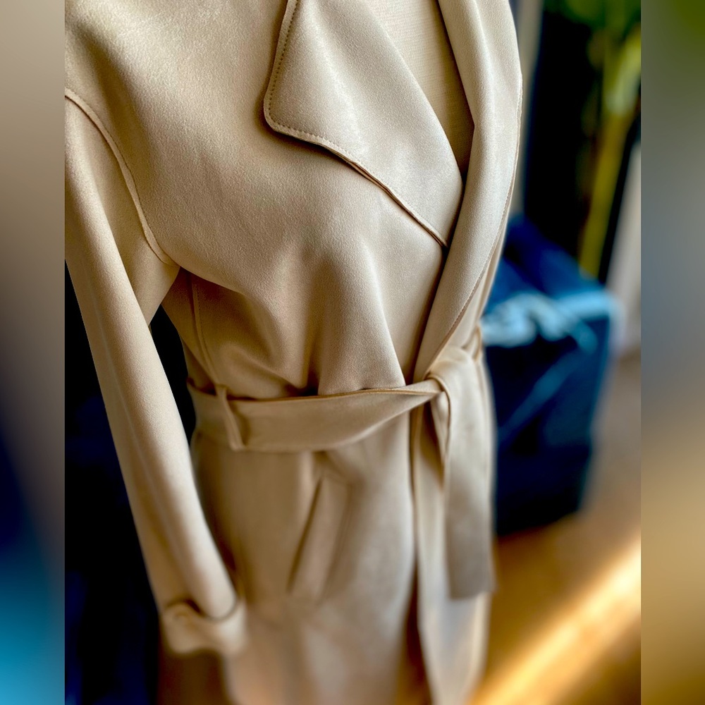 Faux Suede 3/4 Cream Women’s Jacket US 4 - Picture 5 of 7